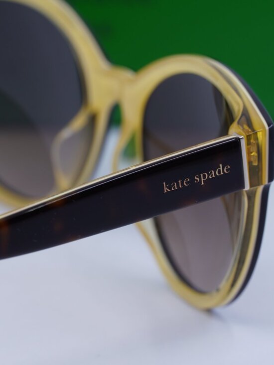 Kate Spade NATHALIE/G/S 0HJV HA Round Sunglasses - Havana/Yellow/Brown Gradient main image 7